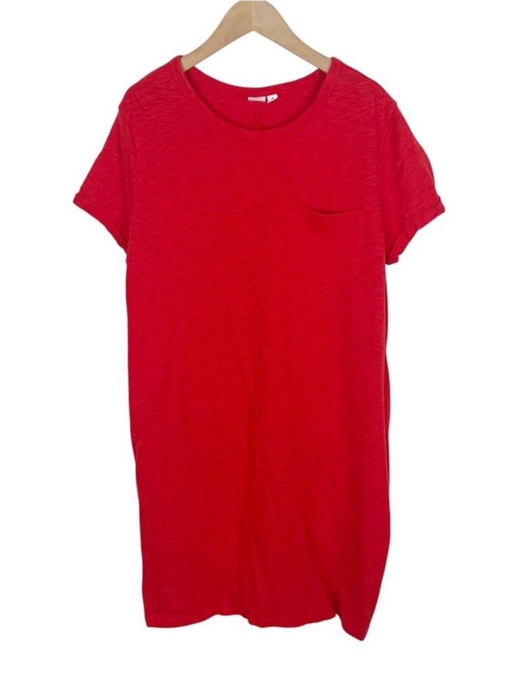 GAP Short Sleeve Pocket T-Shirt Dress in Red Size Medium